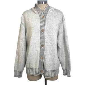 Back on The Ranch Button Up Hooded Cardigan with Horse Woven in Back SZ XL
